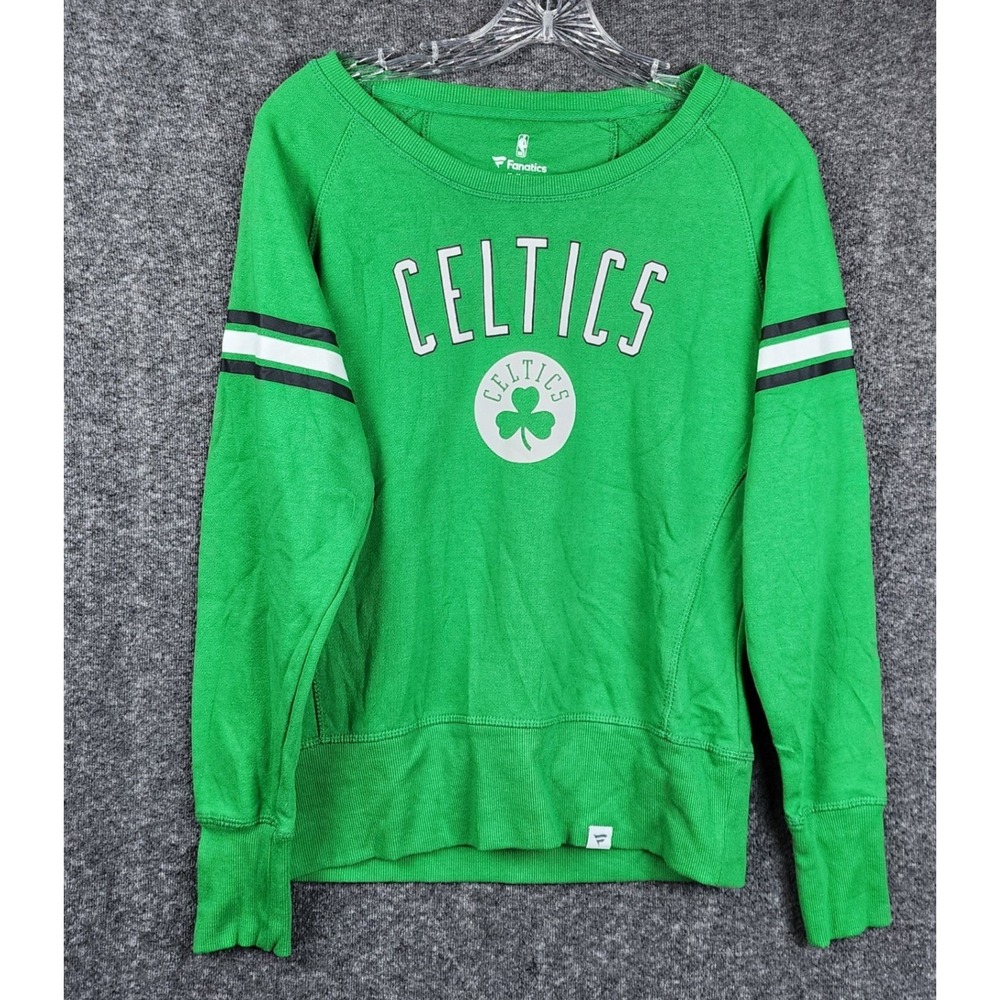 Fanatics Celtics Sweatshirt Women Medium  Raglan Sleeve NBA Graphic Pullover